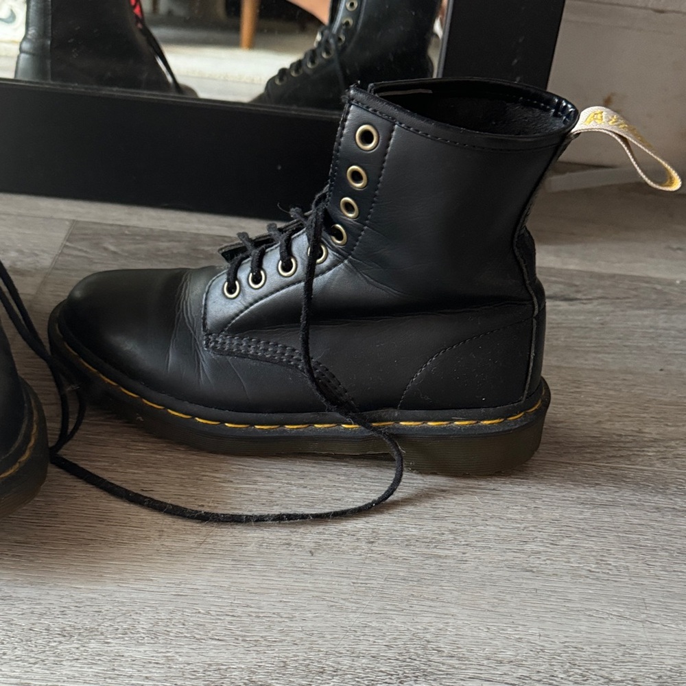 Dr. Martens Black Leather Combat Boots